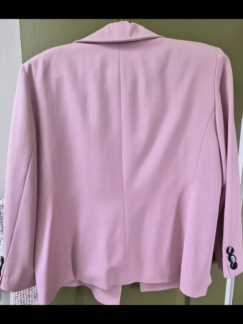 Christian Dior Mauve Double-Breasted Women's Blazer with Black Buttons